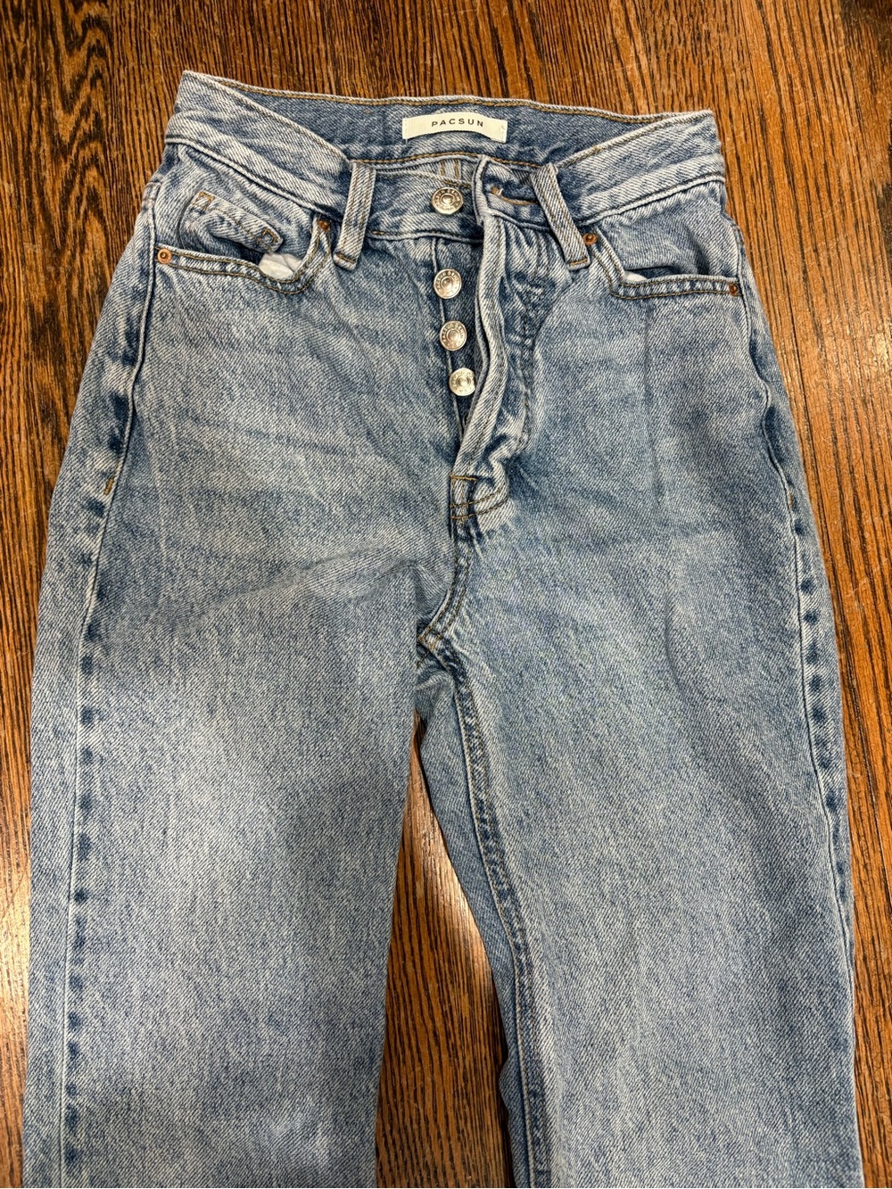 PacSun Light Blue High-Rise Button-Fly Jeans